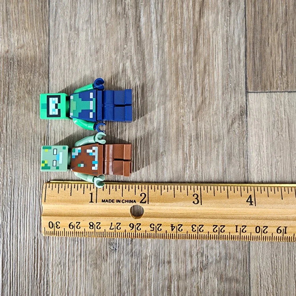 LEGO Minecraft Minifigures Lot Zombie and Drowned Figures Green Blue Brown